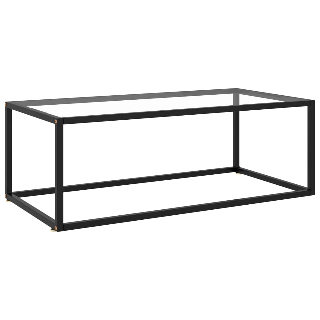 vidaXL Mesa de centro 100x50x35 cm vidro temperado preto