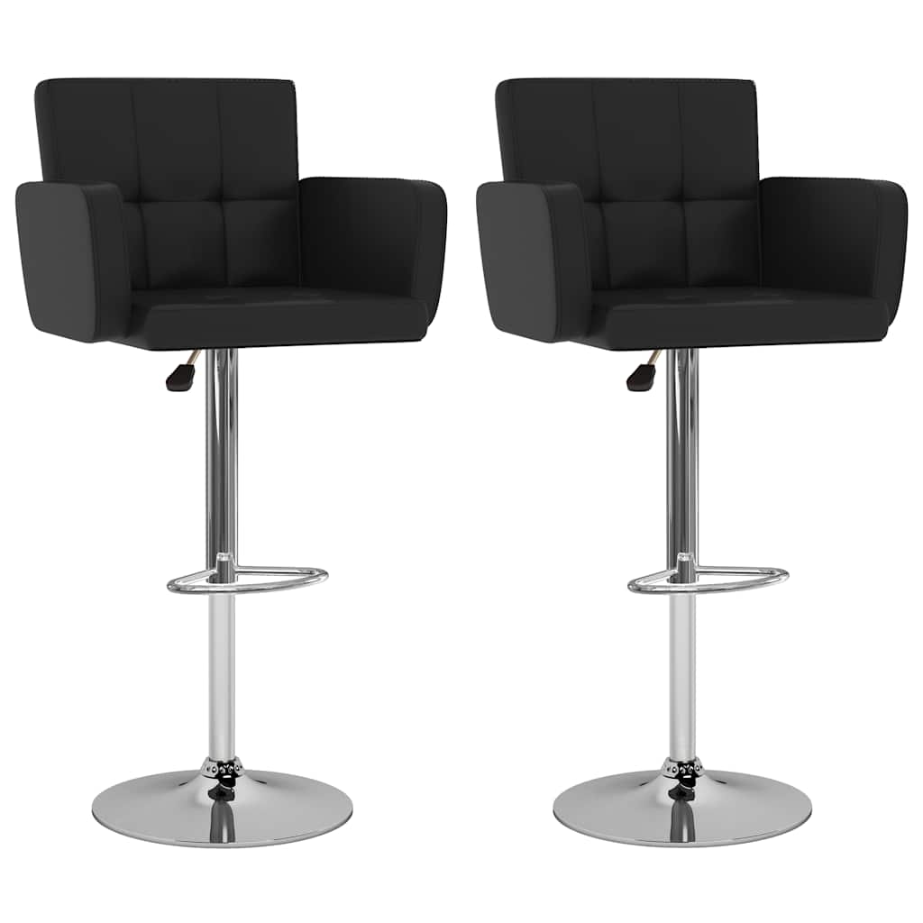 vidaXL Bancos de bar 2 pcs couro artificial preto