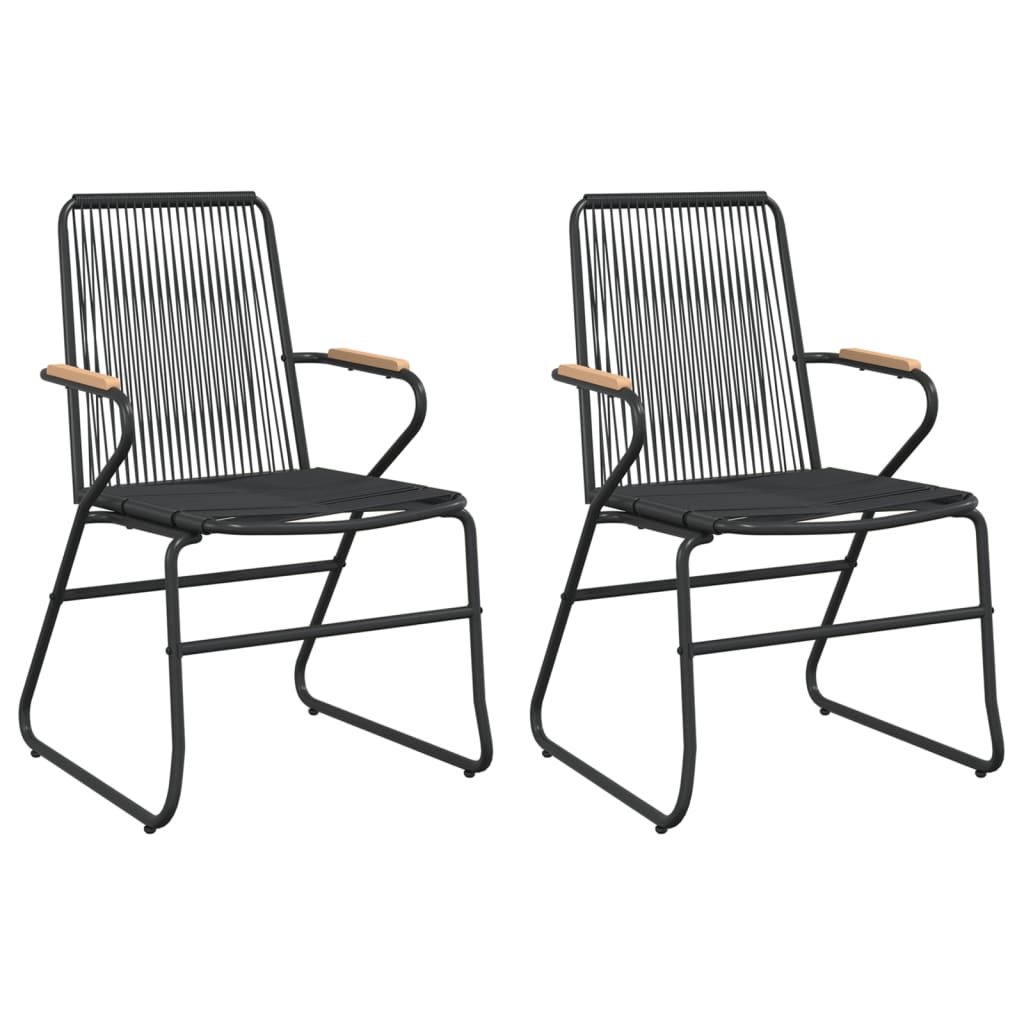 vidaXL Cadeiras de jardim 2 pcs 58x59x85,5 cm vime de PVC preto