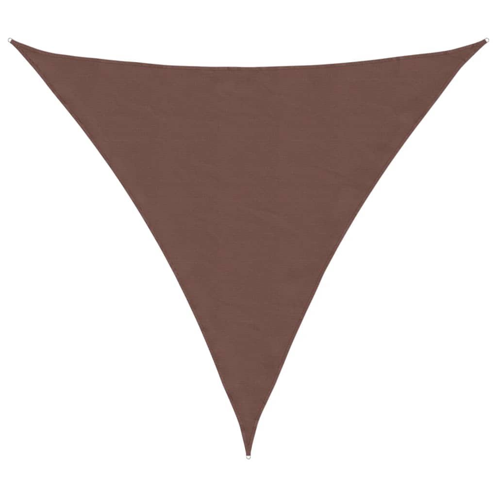 vidaXL Para-sol estilo vela tecido oxford triangular 5x5x5 m castanho