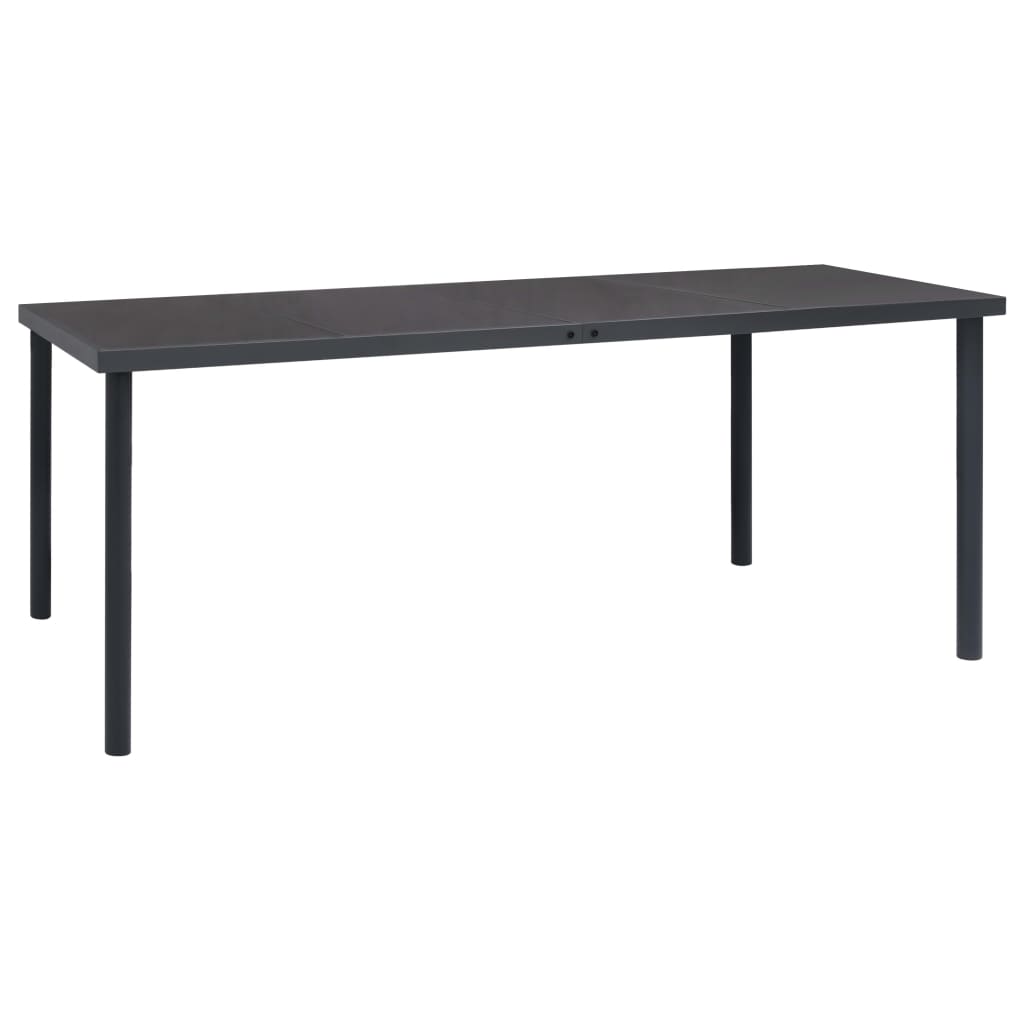 vidaXL Mesa de jantar para jardim 190x90x74 cm aço antracite