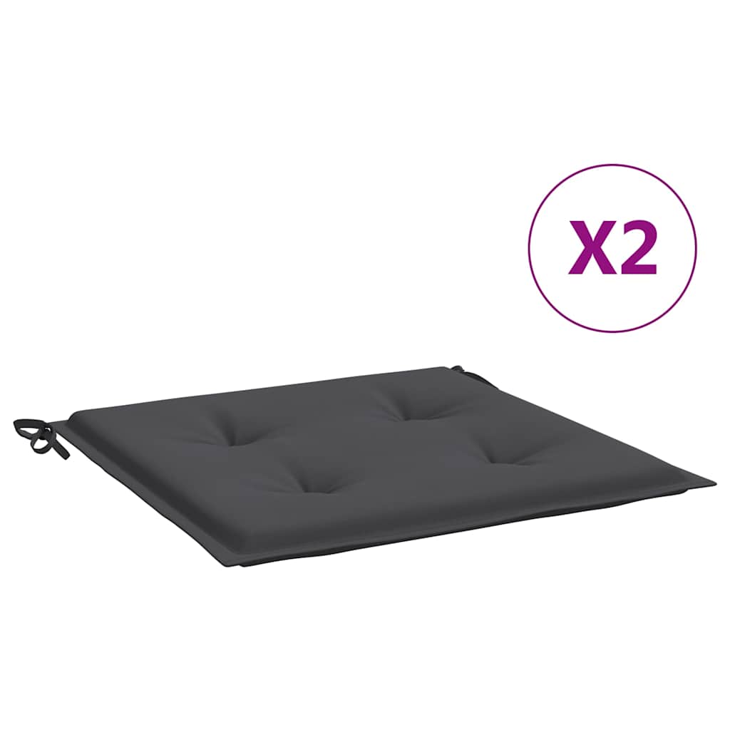 vidaXL Almofadões p/ cadeiras jardim 2pcs 40x40x4 cm oxford antracite