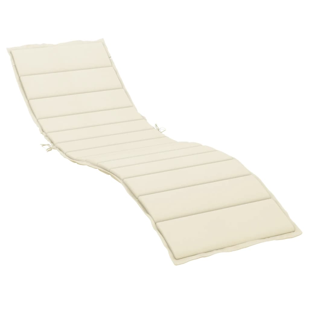 vidaXL Almofadão p/ espreguiçadeira 200x60x3 cm tecido oxford creme