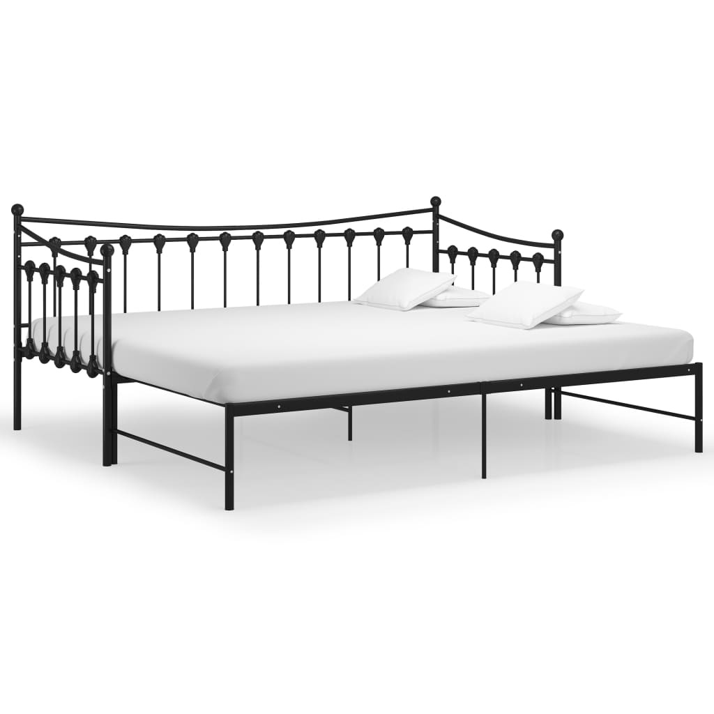 vidaXL Estrutura sofá-cama de puxar 90x200 cm metal preto