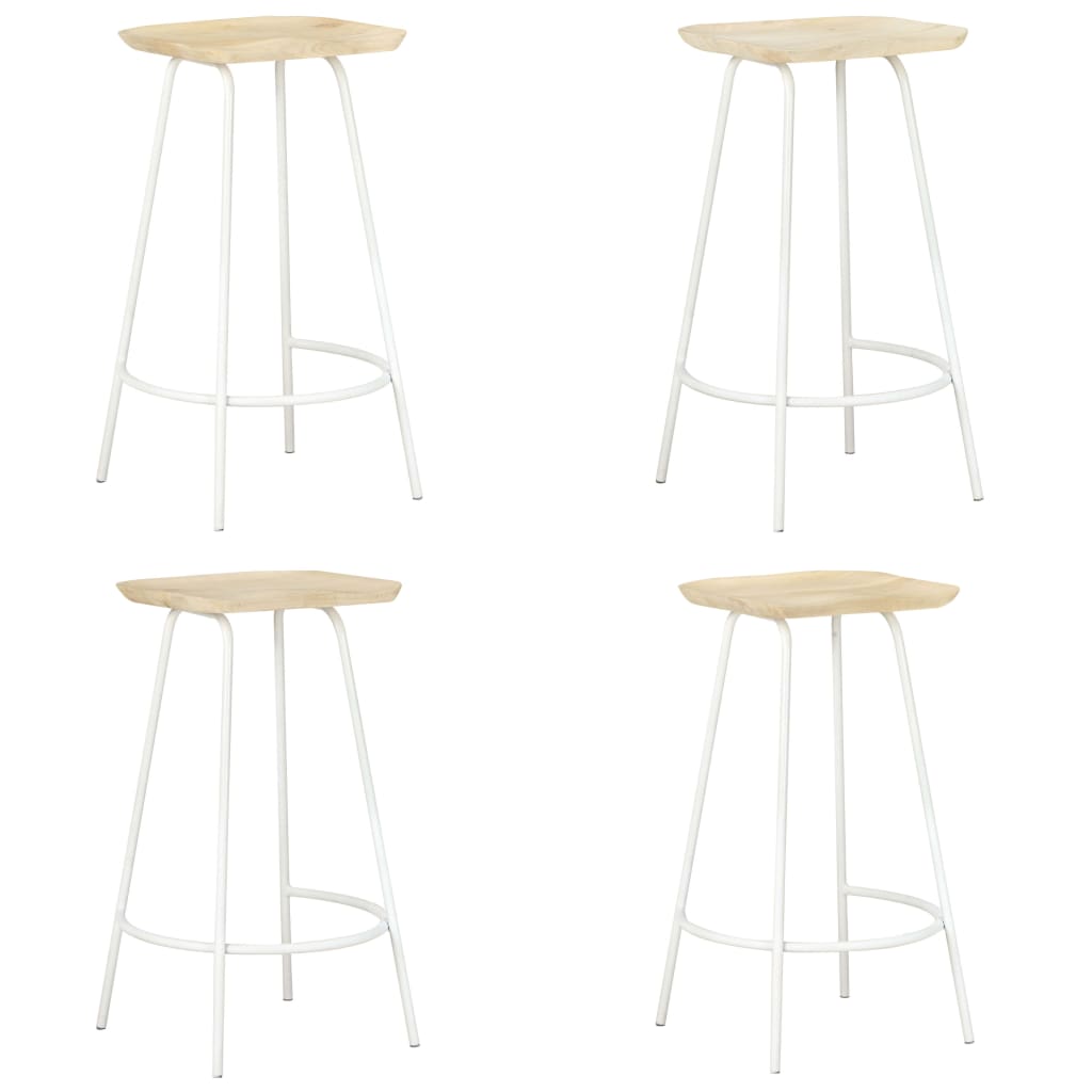 vidaXL Bancos de bar 4 pcs madeira de mangueira maciça