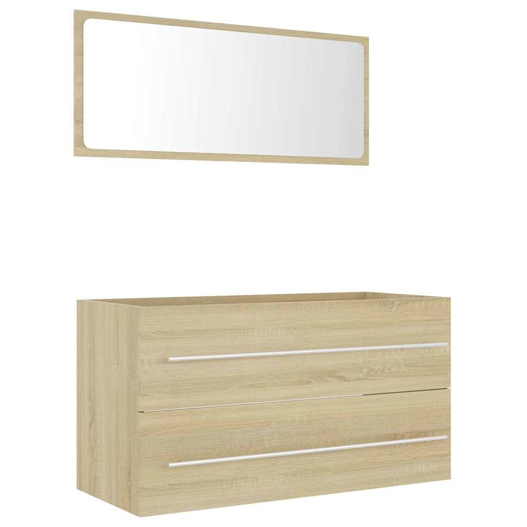 vidaXL 2 pcs conj. móveis casa de banho contrapl. cor carvalho sonoma