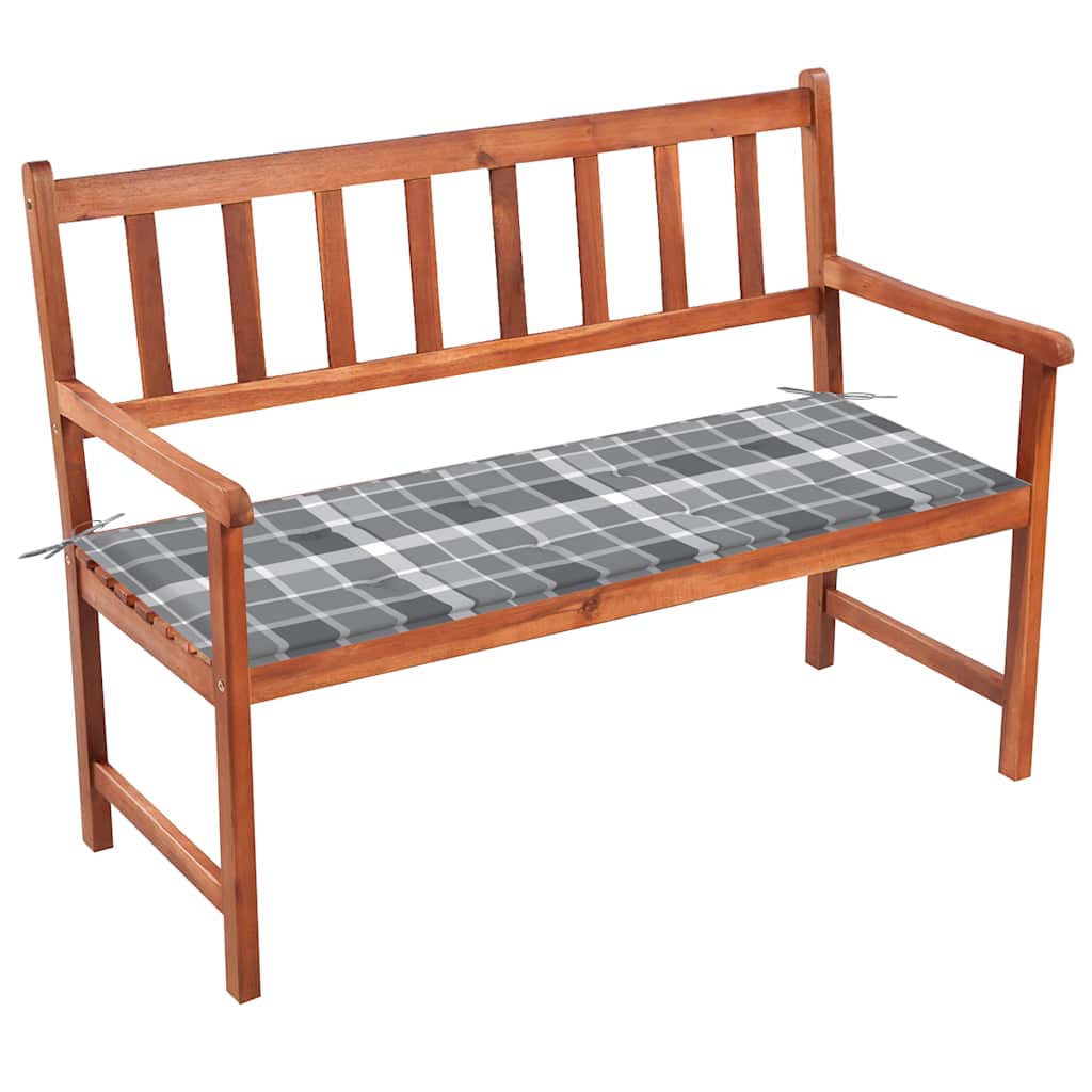 vidaXL Banco de jardim c/ almofadão 120 cm madeira de acácia maciça