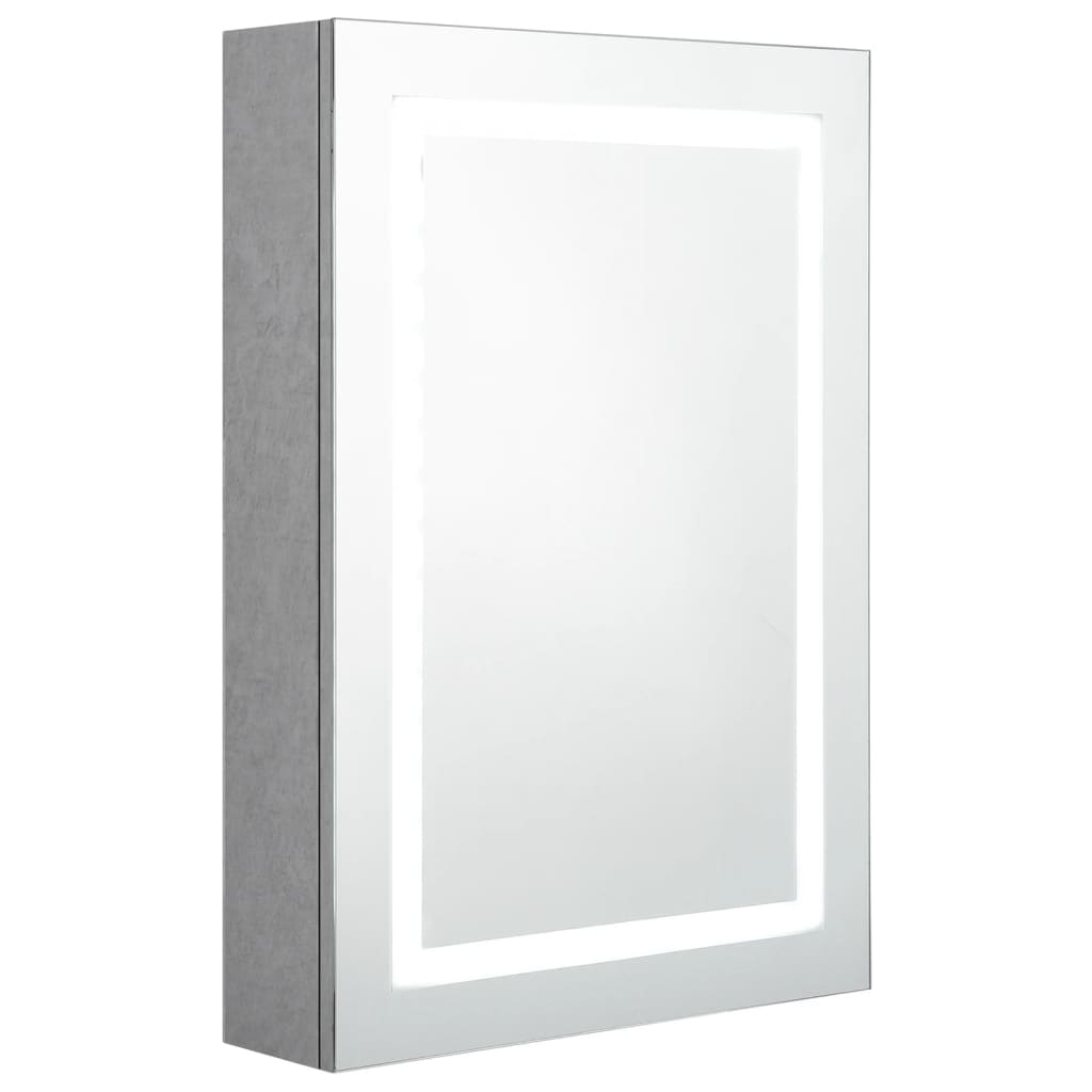 vidaXL Armário espelhado casa de banho LED 50x13x70cm cinzento cimento