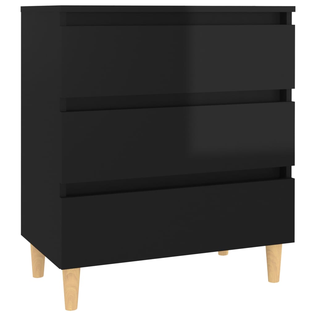 vidaXL Aparador 60x35x69 cm contraplacado preto brilhante