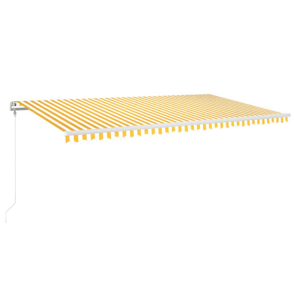 vidaXL Toldo automático LED e sensor de vento 600x300cm amarelo/branco