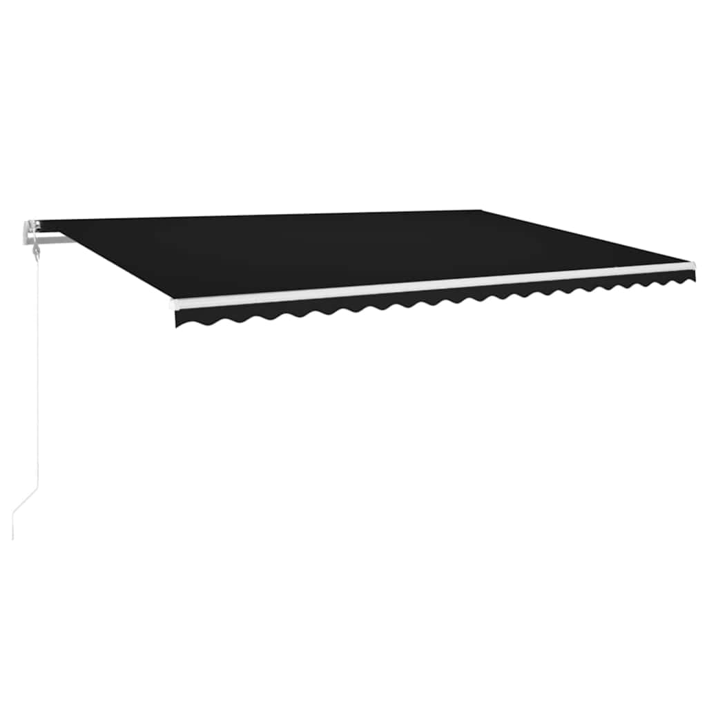 vidaXL Toldo automático com LED e sensor de vento 500x350 cm antracite
