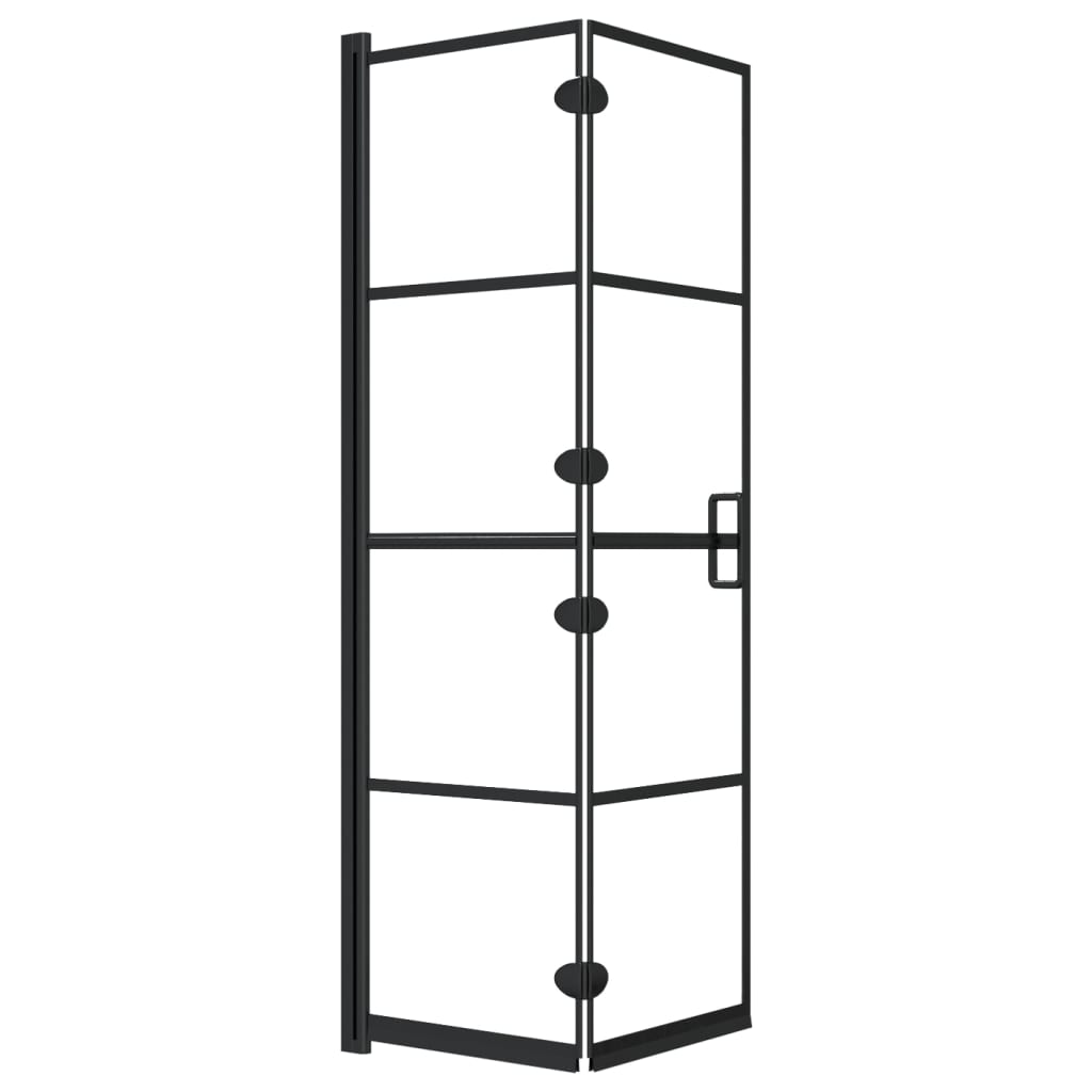 vidaXL Divisória de chuveiro dobrável ESG 80x140 cm preto