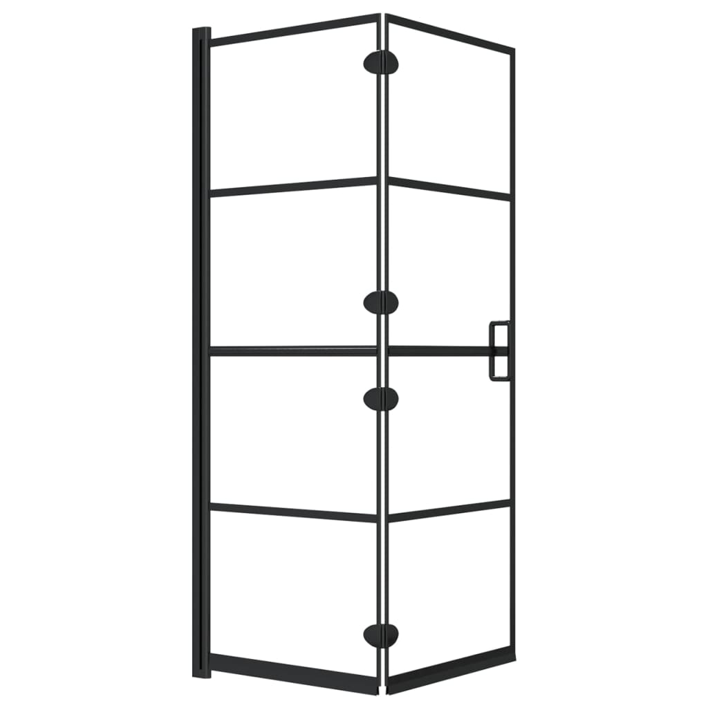 vidaXL Divisória de chuveiro dobrável ESG 100x140 cm preto