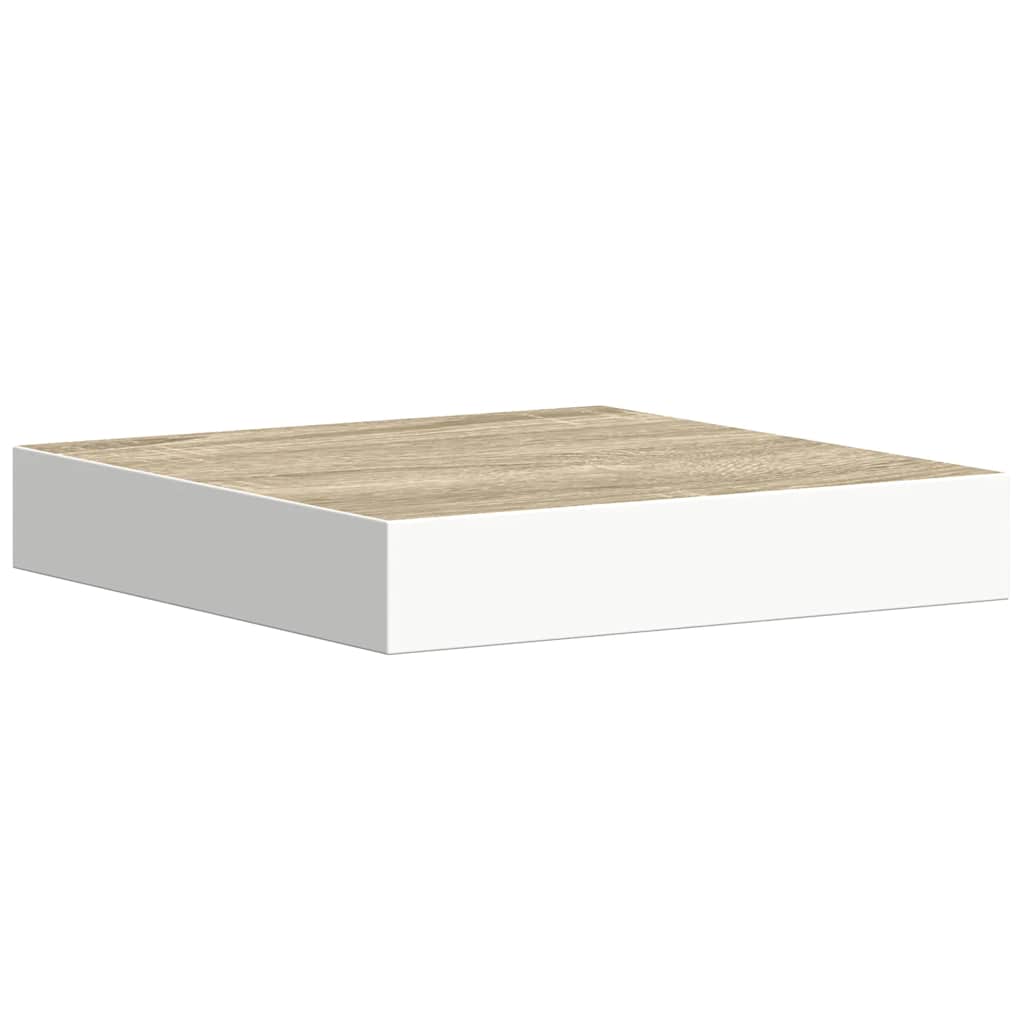 vidaXL Prateleira parede suspensa 23x23,5x3,8 cm MDF carvalho e branco