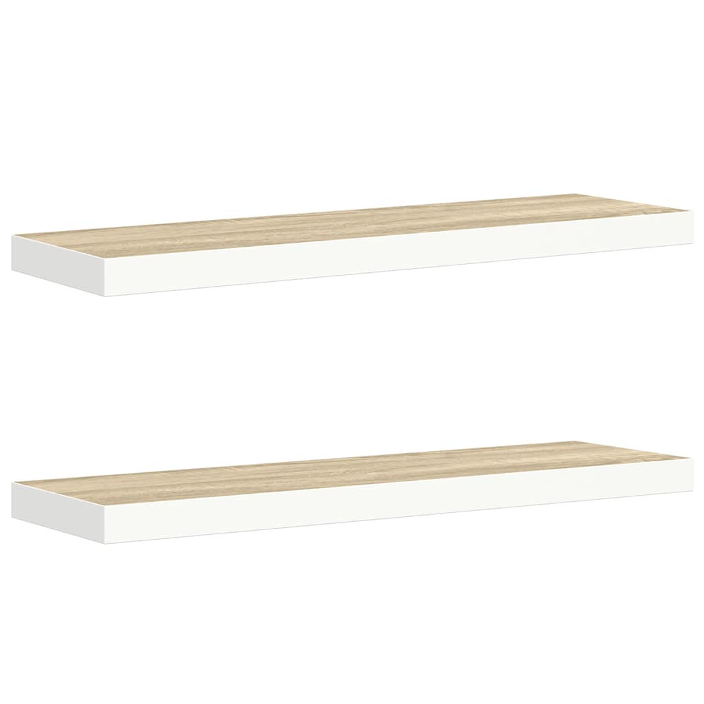vidaXL Prateleiras parede 2pcs 90x23,5x3,8 cm MDF cor carvalho/branco