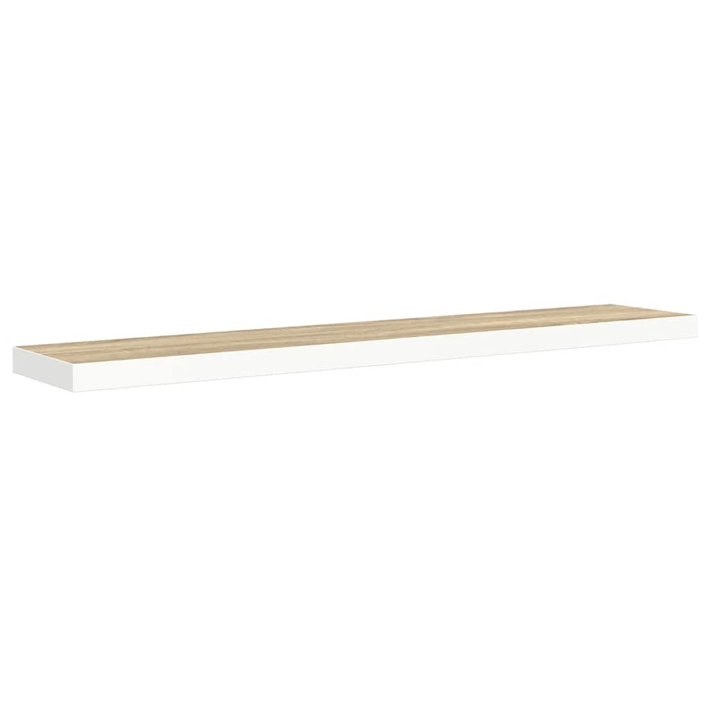 vidaXL Prateleira parede suspensa 120x23,5x3,8cm MDF carvalho e branco