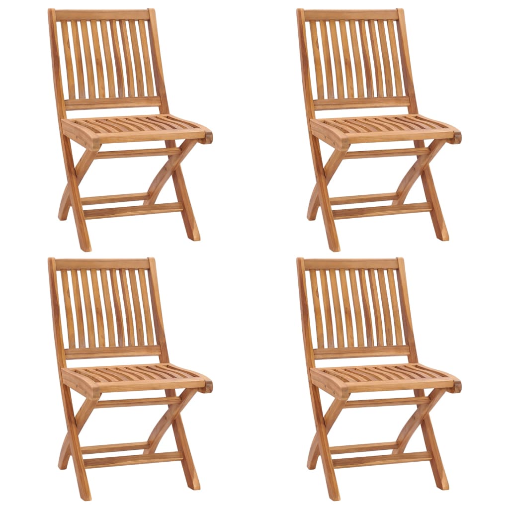 vidaXL Cadeiras de jardim dobráveis 4 pcs madeira de teca maciça