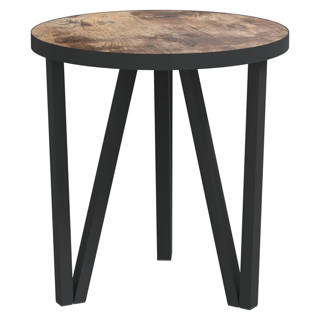 vidaXL Mesa de centro Ø35 cm MDF preto e amarelo