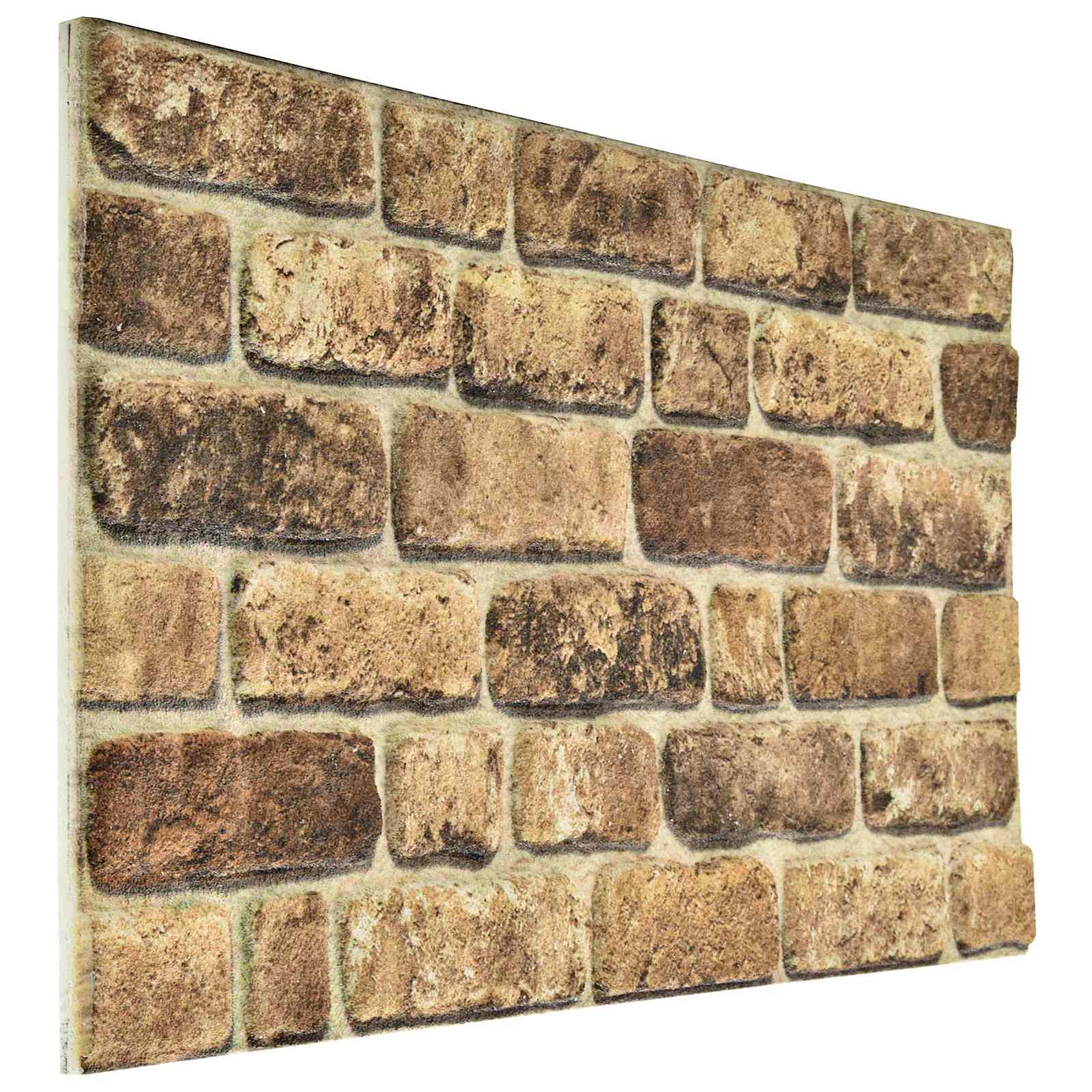 vidaXL Painéis de parede 10 pcs Areia Escura 100 x 50 cm Espuma EPS