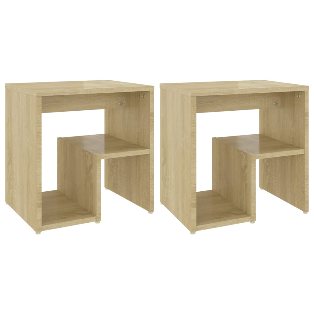vidaXL Mesas de cabeceira 2 pcs derivados de madeira carvalho sonoma