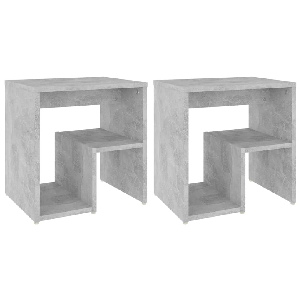 vidaXL Mesas de cabeceira 2 pcs derivados de madeira cinzento cimento