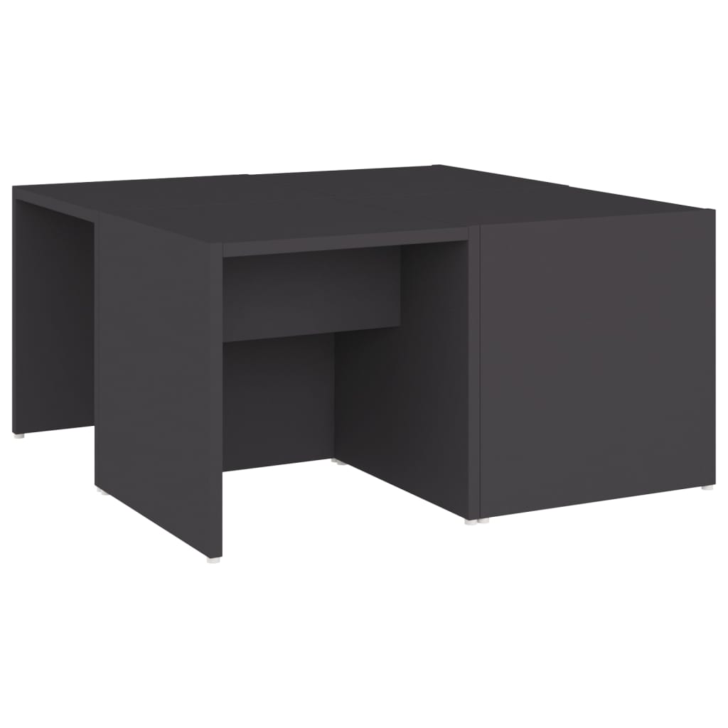 vidaXL Mesas de centro 4 pcs 33x33x33 cm derivados de madeira cinza