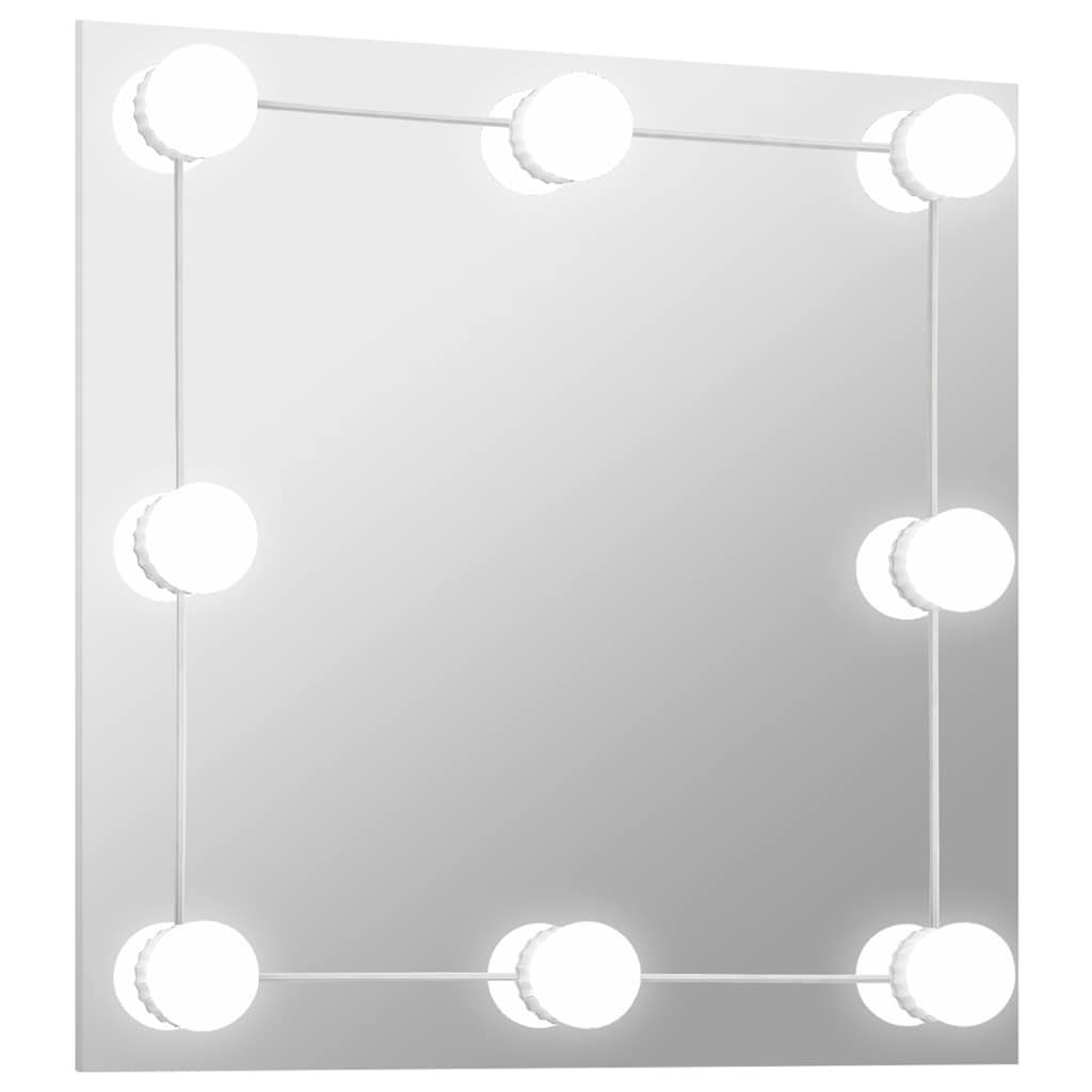 vidaXL Espelho de parede com luzes LED vidro quadrado