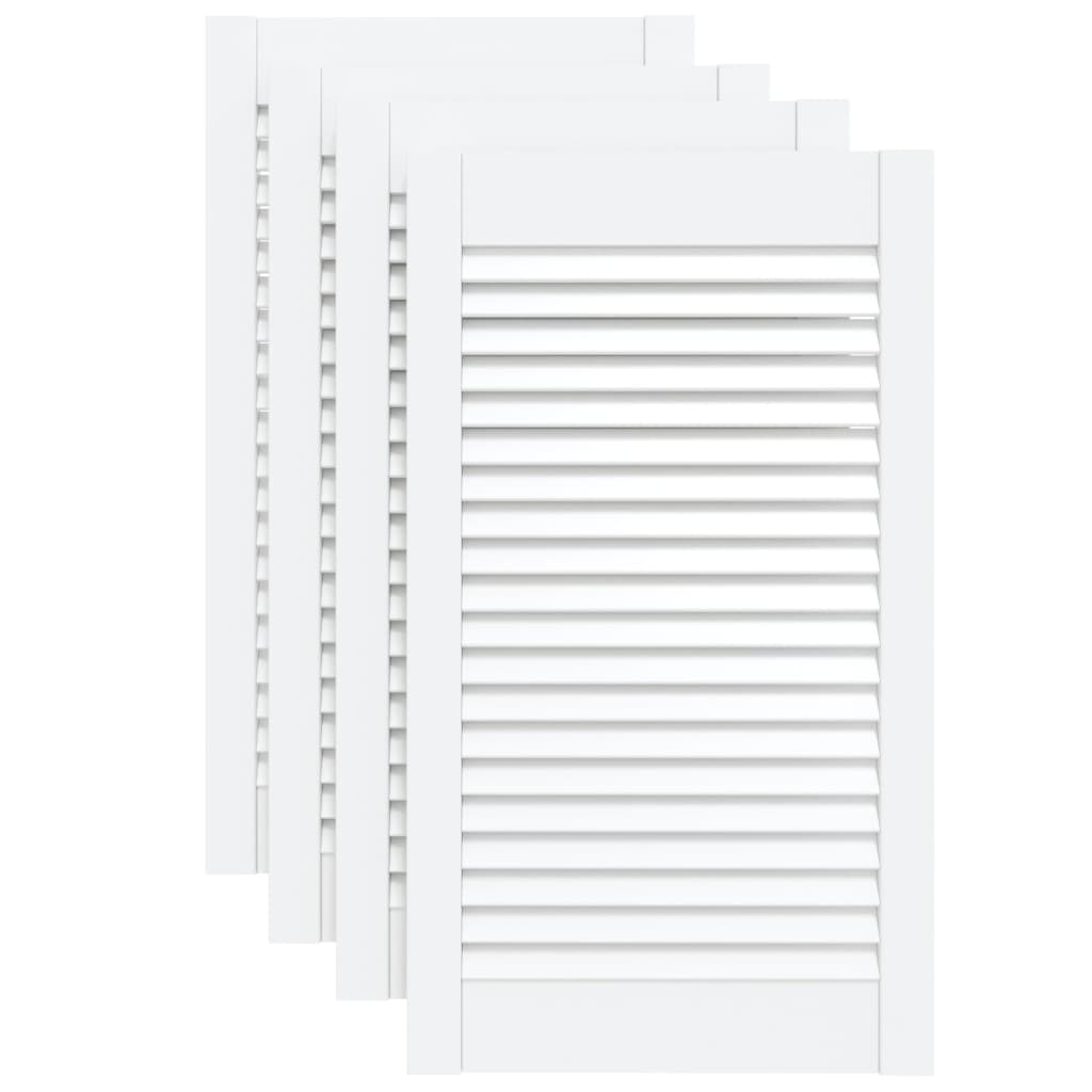 vidaXL Portas de armário 4 pcs design de persiana pinho maciço branco