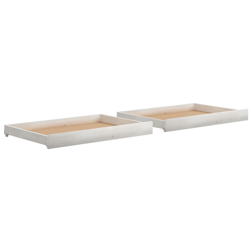 vidaXL Gavetas para sofá-cama 2 pcs madeira de pinho maciça branco