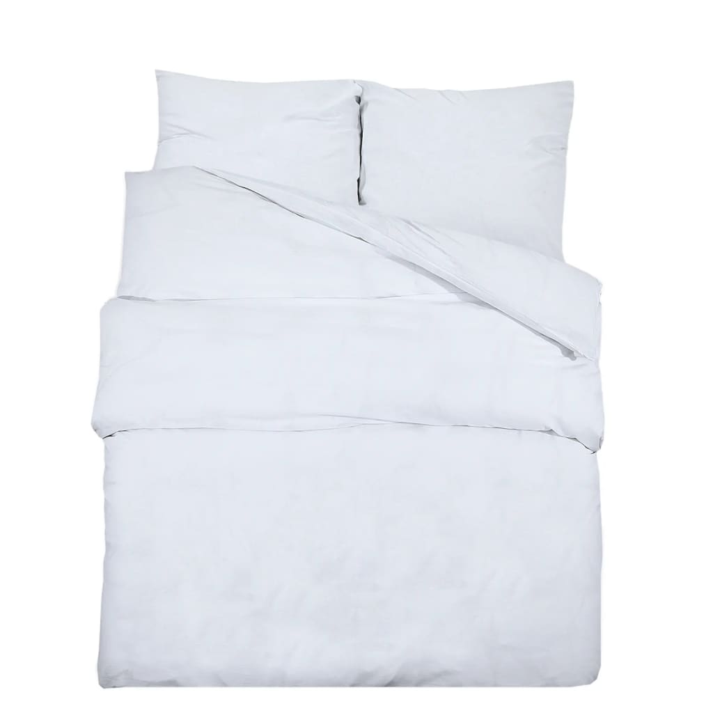 vidaXL Conjunto de capa de edredão 140x200cm algodão branco