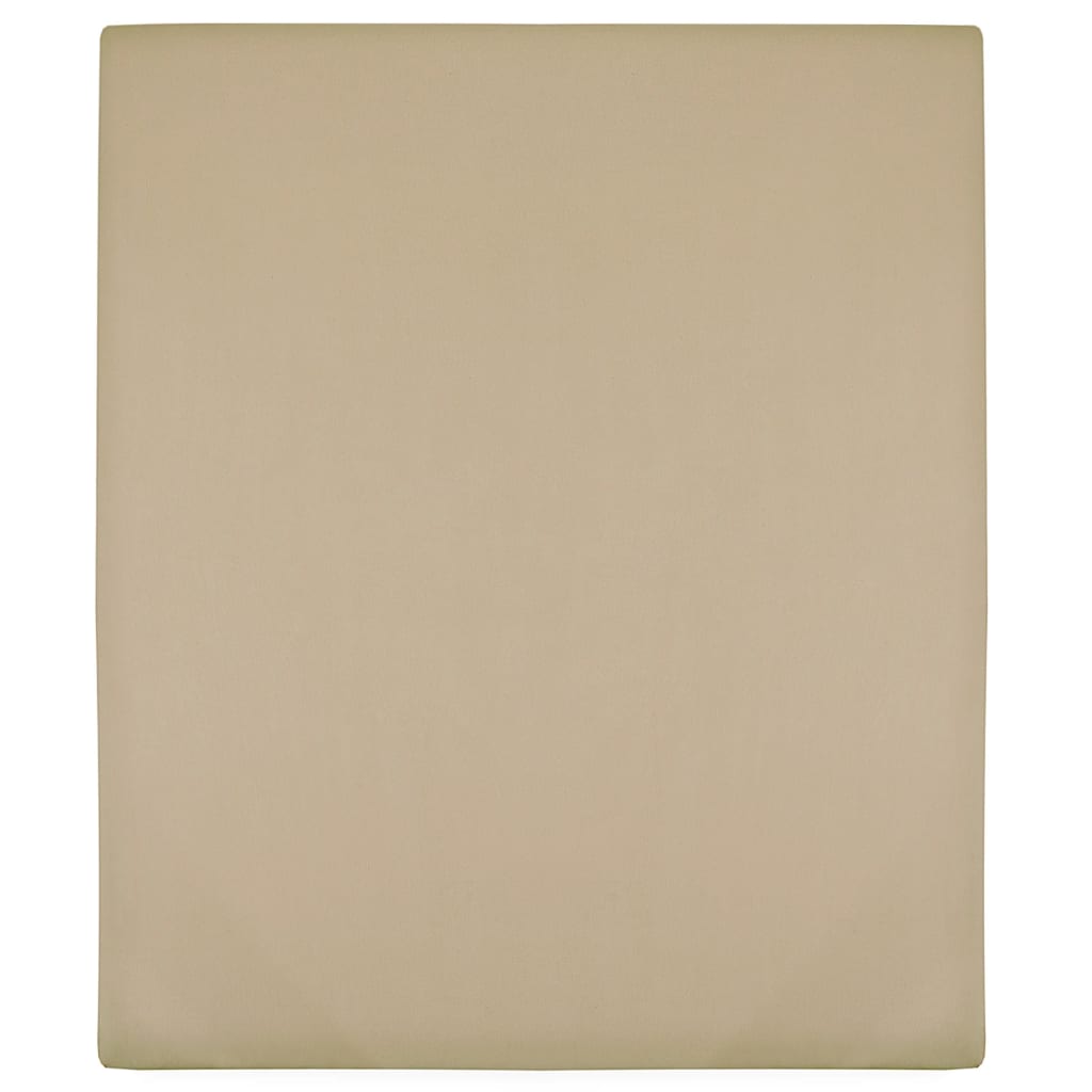 vidaXL Lençol ajustável 140x200 cm algodão jersey cinza-acastanhado