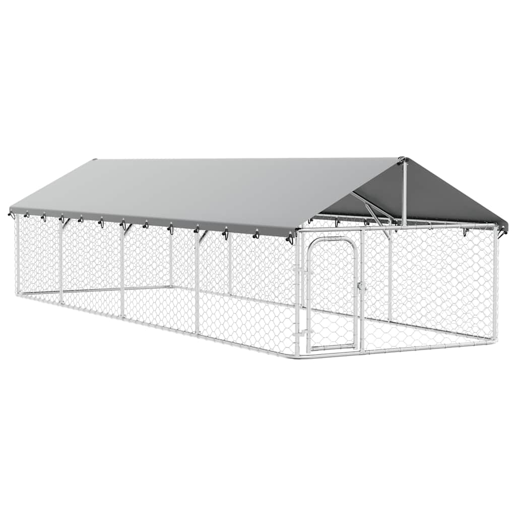 vidaXL Canil de exterior com telhado 600x200x150 cm