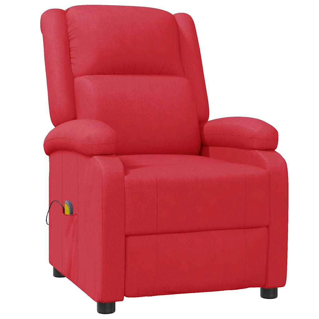 vidaXL Cadeira de massagens couro artificial vermelho