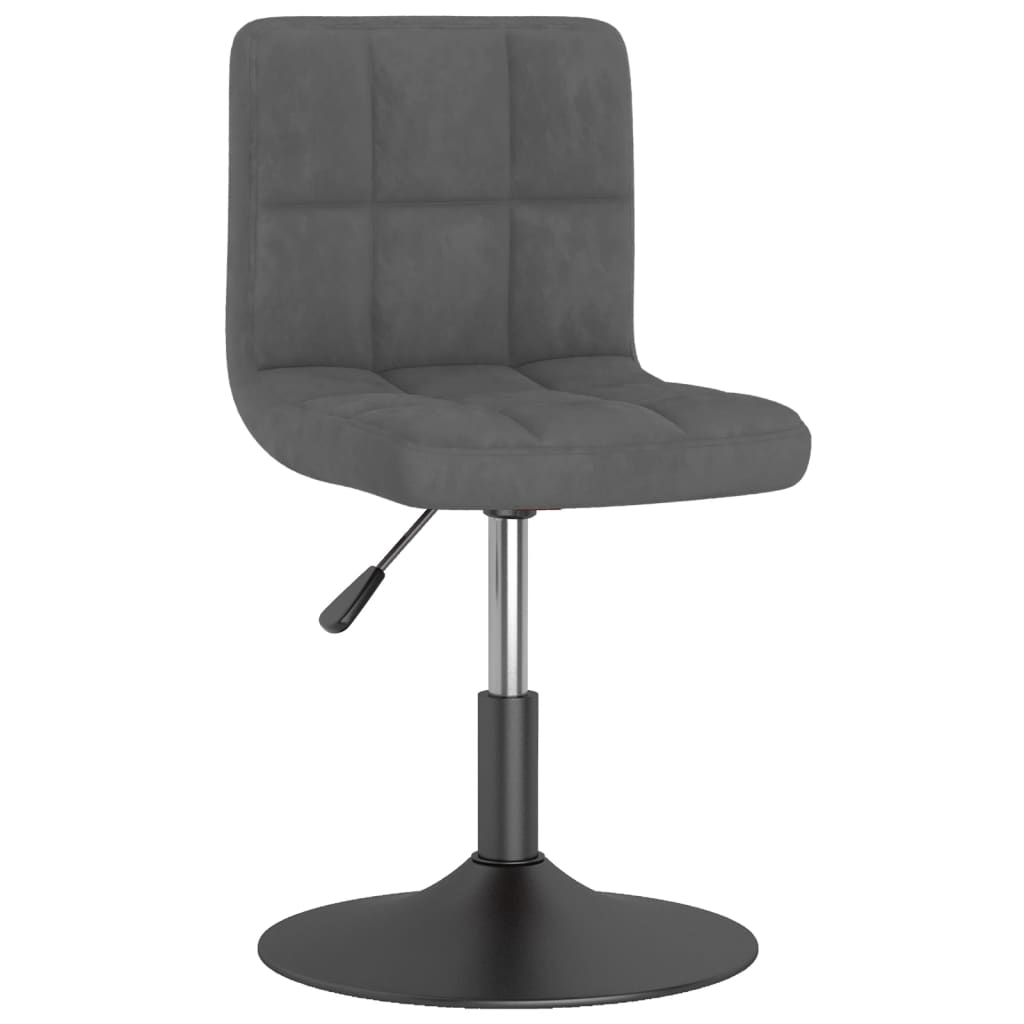 vidaXL Cadeira de jantar giratória veludo cinzento-escuro