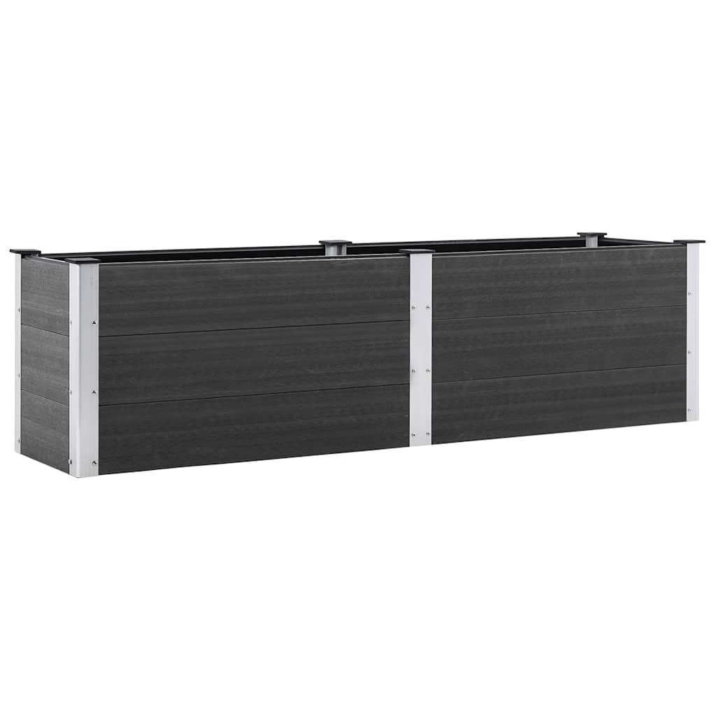 vidaXL Canteiro elevado de jardim 200x50x54 cm WPC cinzento