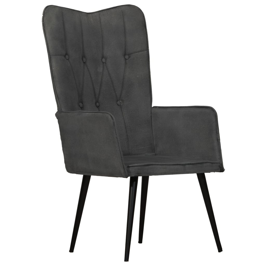 vidaXL Poltrona de apoio lona preto