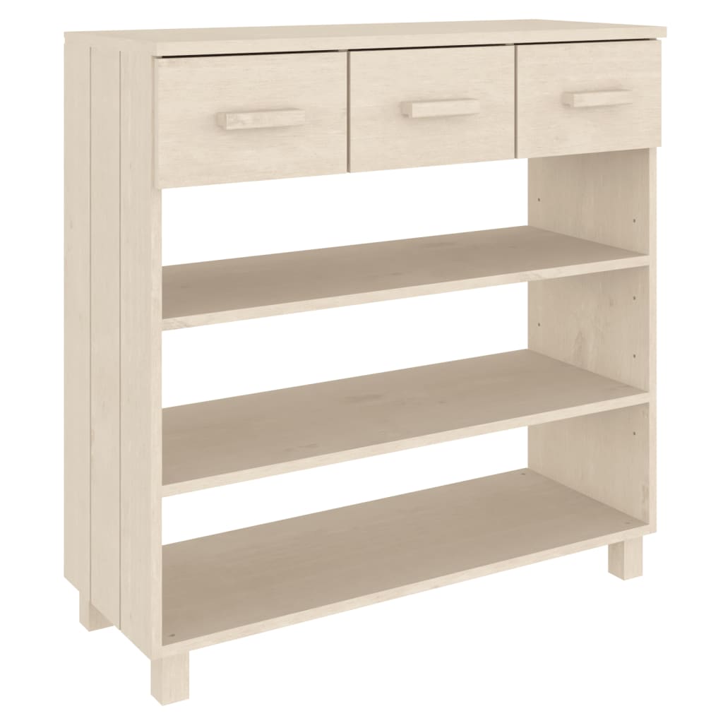 vidaXL Mesa consola HAMAR 90x35x90 cm pinho maciço castanho-mel