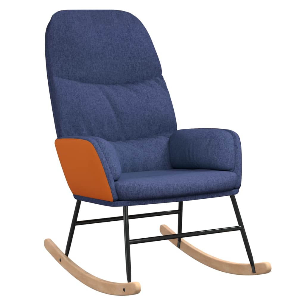 vidaXL Cadeira de baloiço tecido azul