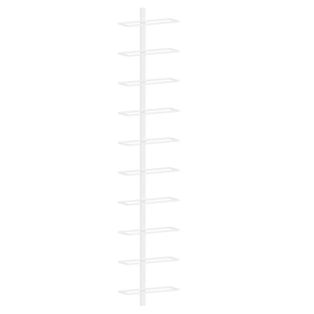 vidaXL Garrafeira de parede para 10 garrafas metal branco