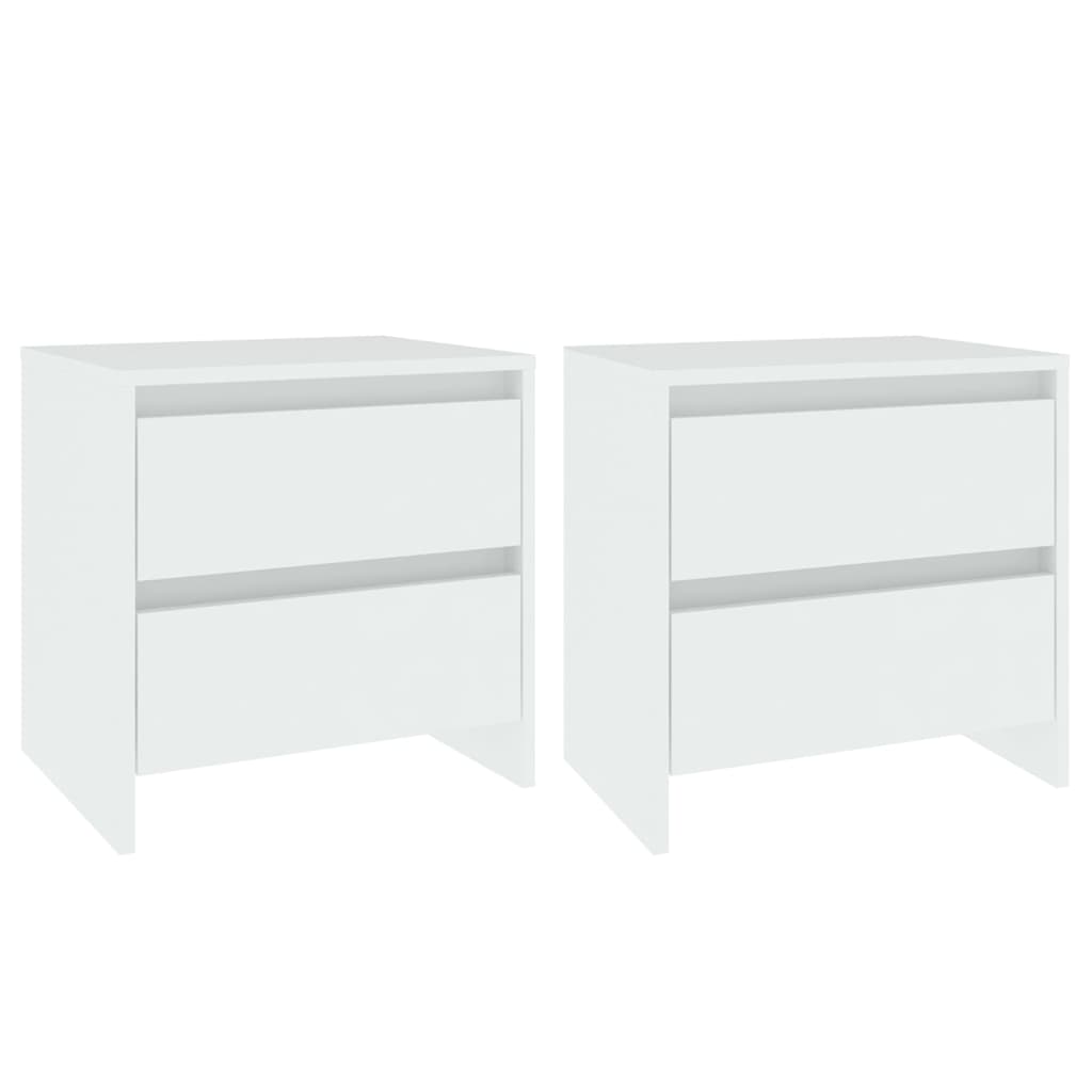 vidaXL Mesas de cabeceira 2 pcs derivados de madeira branco