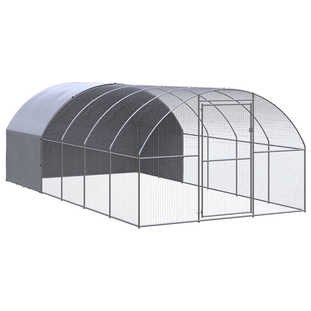vidaXL Galinheiro de exterior 3x6x2 m aço galvanizado