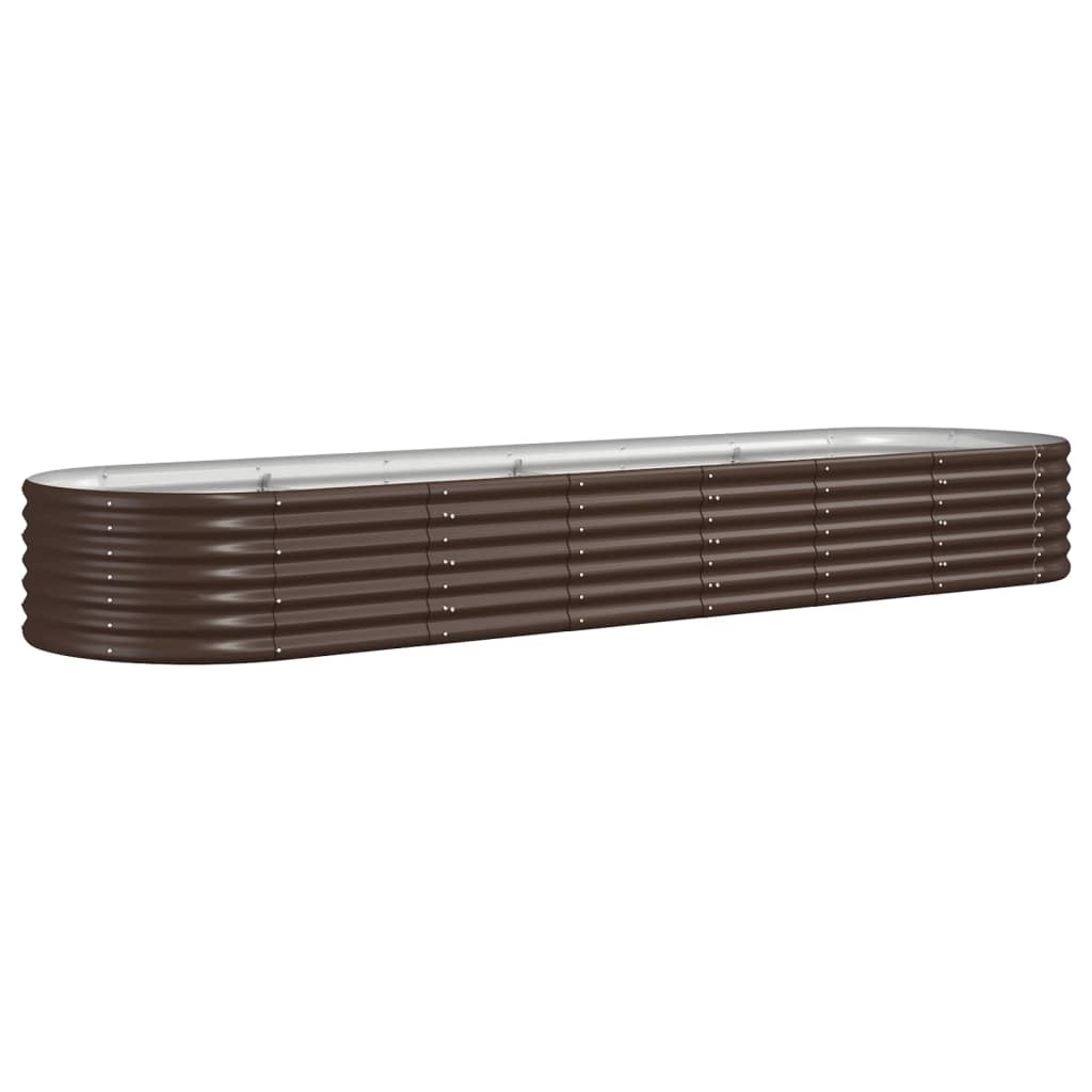 vidaXL Canteiro elevado jardim 296x80x36cm aço galvanizado castanho