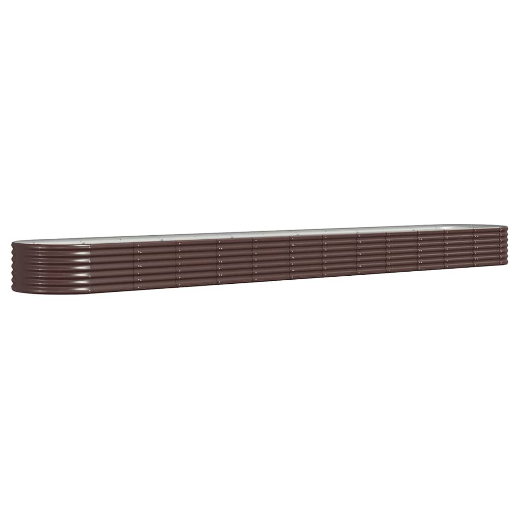 vidaXL Canteiro elevado jardim 512x80x36cm aço galvanizado castanho