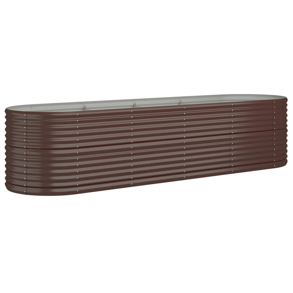vidaXL Canteiro elevado jardim 296x80x68cm aço galvanizado castanho