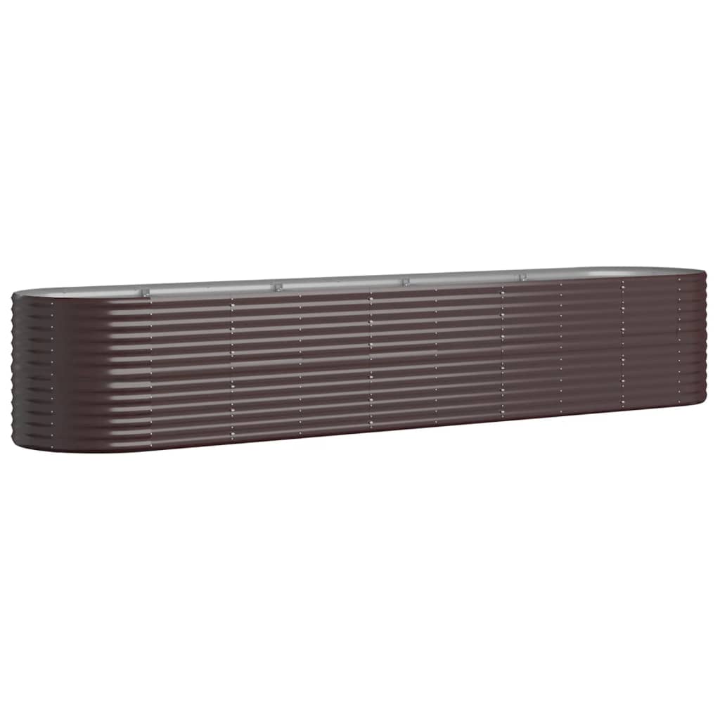 vidaXL Canteiro elevado jardim 368x80x68cm aço galvanizado castanho