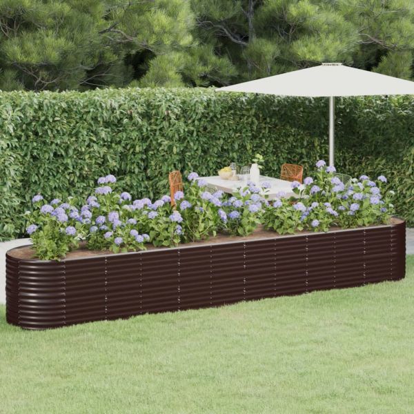 Vaso/floreira de Jardim Aço Revestido a Pó 440x80x68cm Castanho - 318970