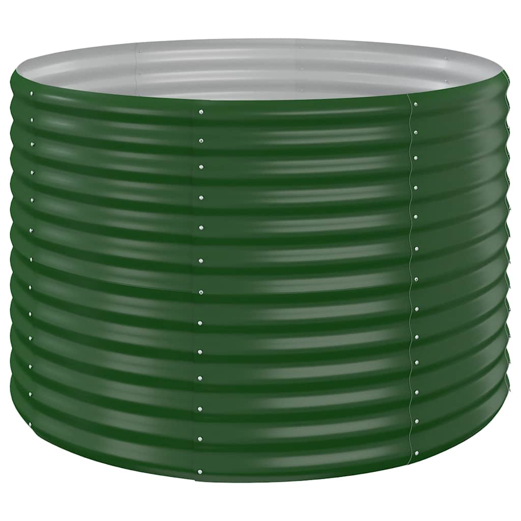 vidaXL Canteiro elevado jardim 100x100x68 cm aço galvanizado verde