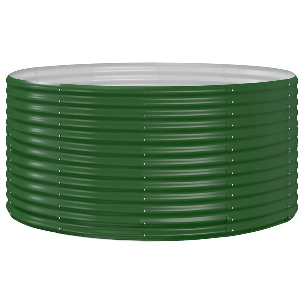 vidaXL Canteiro elevado de jardim verde 140x140x68 cm aço galvanizado