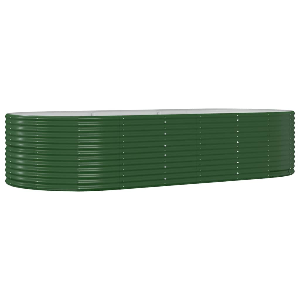 vidaXL Canteiro elevado jardim 291x140x68 cm aço galvanizado verde