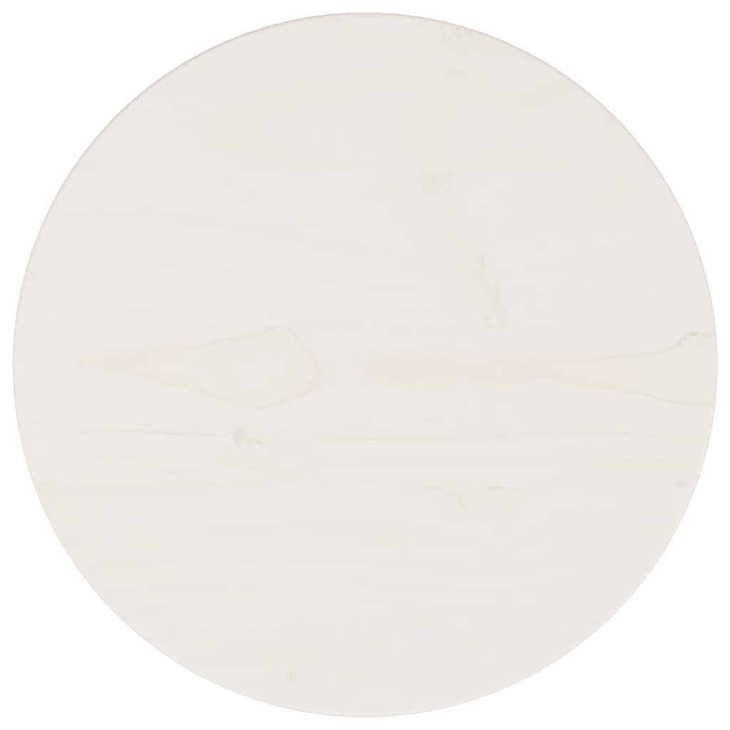 vidaXL Tampo de mesa pinho maciço Ø30x2,5 cm branco